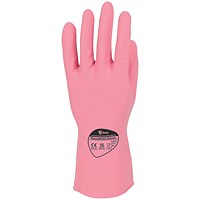 Shield Rubber Household Gloves, Medium, Pink, Pack of 12