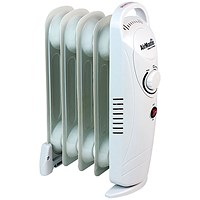 500W Six Fin Baby Oil-Filled Radiator, White