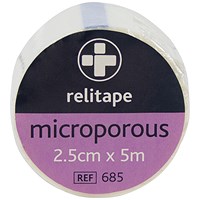 Reliance Medical Relitape Microporous Tape 2.5cmx5m (Pack of 12)