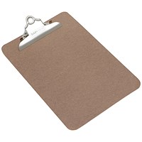 Rapesco Hardboard Clipboard with Hanging Hole, A5, Brown