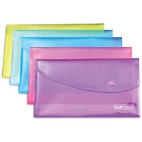 Rapesco A5 Popper Wallets, Assorted, Pack of 5