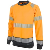 Beeswift High Visibility Two Tone Sweatshirt, Orange & Black, XL
