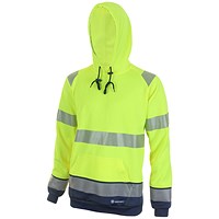 Beeswift High Visibility Two Tone Hoodie, Saturn Yellow & Navy Blue, 2XL