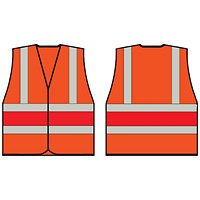 Beeswift High Visibility Vest, Orange With Red Band, Medium