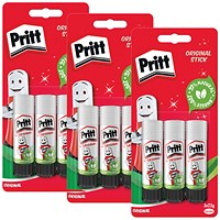 Pritt Stick Glue Stick 22g (Pack of 3) - 3 Pack Saver Bundle
