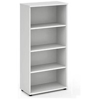 Impulse Tall Bookcase, 3 Shelves, 1600mm High, White
