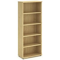 Impulse Tall Bookcase, 4 Shelves, 2000mm High, Maple