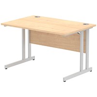 Impulse 1200mm Rectangular Desk, Silver Cantilever Leg, Maple