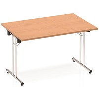 Impulse Rectangular Folding Meeting Table, 1200mm, Oak