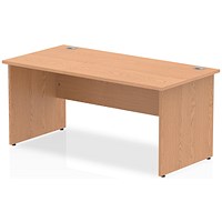 Impulse 1600mm Rectangular Desk, Panel End Leg, Oak
