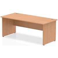 Impulse 1800mm Rectangular Desk, Panel End Leg, Oak