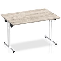 Impulse Rectangular Folding Meeting Table, 1200mm, Grey Oak