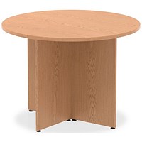 Impulse Circular Table, 1000mm, Oak, Arrowhead Leg