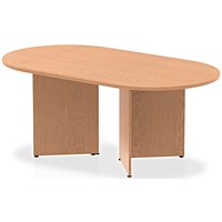 Impulse Boardroom Table, 1800mm, Oak, Arrowhead Leg