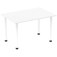 Impulse Rectangular Table, 1200mm, White, White Post Leg
