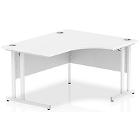 Impulse 1400mm Corner Desk, Right Hand, White Cantilever Leg, White