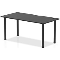 Impulse Rectangular Table, 1600mm x 800mm, Black, Black Post Leg