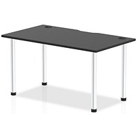 Impulse Rectangular Table, 1400mm x 800mm, Black, Aluminium Post Leg