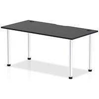 Impulse Rectangular Table, 1600mm x 800mm, Black, Aluminium Post Leg
