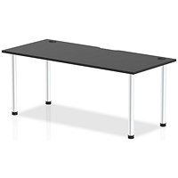 Impulse Rectangular Table, 1800mm x 800mm, Black, Aluminium Post Leg