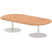 Italia Poseur Oval Table, W1800 x D1000 x H475mm, Oak