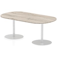 Italia Poseur Boardroom Table, 1800mm Wide, Grey Oak