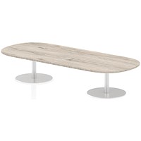 Italia Poseur Oval Table, W2400 x D1000 x H475mm, Grey Oak