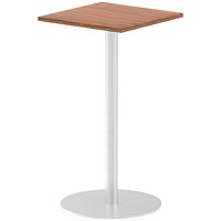 Italia Poseur Square Table, 600mm Wide, 1145mm High, Walnut