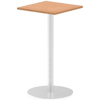 Italia Poseur Square Table, 600mm Wide, 1145mm High, Oak