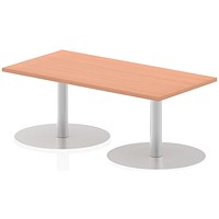 Italia Poseur Rectangular Table, W1200 x D600 x H475mm, Beech