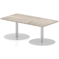 Italia Poseur Rectangular Table, W1200 x D600 x H475mm, Grey Oak