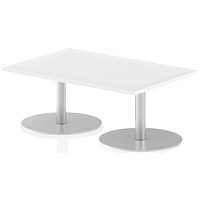 Italia Poseur Rectangular Table, W1200 x D800 x H475mm, White