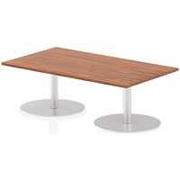 Italia Poseur Rectangular Table, W1400 x D800 x H475mm, Walnut