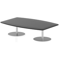 Italia Poseur Trapezoidal High Gloss Table, W1800mm x D1200mm x H475mm, Black