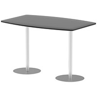 Italia Poseur Trapezoidal High Gloss Table, W1800mm x D1200mm x H1145mm, Black