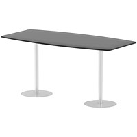 Italia Poseur Trapezoidal High Gloss Table, W2400mm x D1200mm x H1145mm, Black