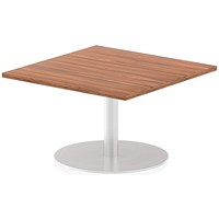 Italia Poseur Square Table, 800mm Wide, 475mm High, Walnut