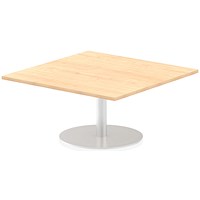 Italia Poseur Square Table, 1000mm Wide, 475mm High, Maple