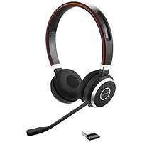 Jabra Evolve 65 SE UC Stereo Wireless Headset, Link 380, USB-A, Bluetooth Adapter and Charging Stand