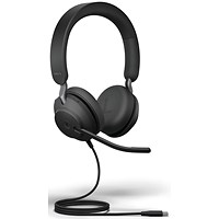 Jabra Evolve2 40 SE Stereo Wired Headset, USB-A, MS Teams Certified