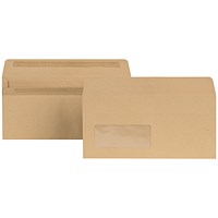 New Guardian DL Envelope, Window, Manilla, Self Seal, Pack of 1000