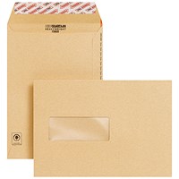 New Guardian Heavyweight C5 Pocket Envelopes with Window, Manilla, Peel and Seal, 130gsm, Pack of 250