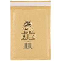 Jiffy AirKraft Postal Bag, Size 00 115x195mm, Gold, Pack of 100