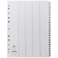 Concord Reinforced Board Index Dividers, 1-100, Clear Tabs, A4, White