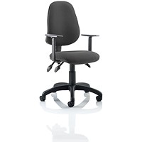 Eclipse Plus III Operator Chair, Charcoal, With Height Adjustable Arms