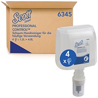 Scott Control Frequent Use Foam Hand Cleanser, 1.2L, Pack of 4