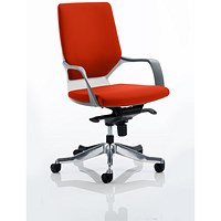 Xenon Medium Back Executive Chair, White Shell, Tabasco Orange