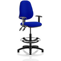 Eclipse II High Rise Operator Chair, Stevia Blue, With Height Adjustable Arms