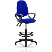 Eclipse II High Rise Operator Chair, Stevia Blue, With Fixed Height Loop Arms