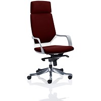 Xenon High Back Executive Chair, With Headrest, White Shell, Ginseng Chilli